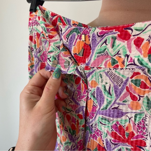 BA&SH Abo Floral Print Ecru White Multi High Waist Flowy Trouser Pants EUC Sz XS - Picture 7 of 12